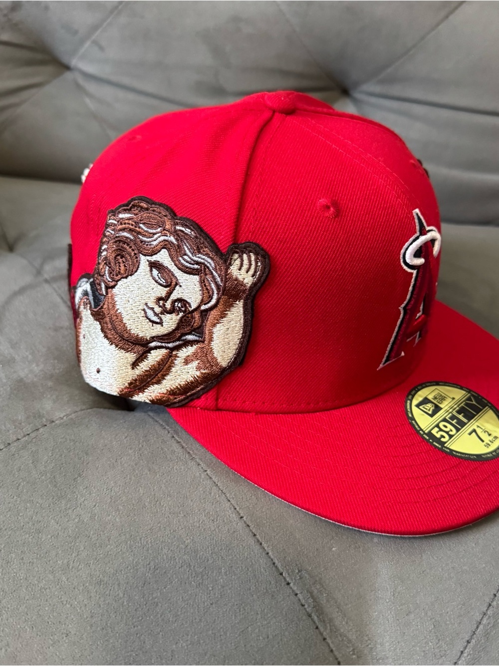 JON STAN Edition New Era Los Angeles Angels 59FIFTY Red Fitted Hat Size 7 1/2